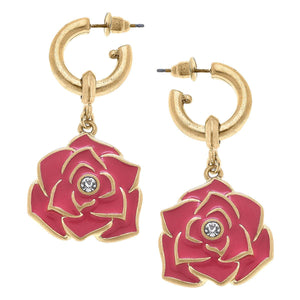 Isabella Rose Enamel Drop Hoop