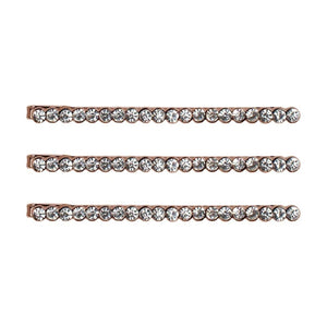 Rhinestones Metal Bobby Pins - Rose Gold