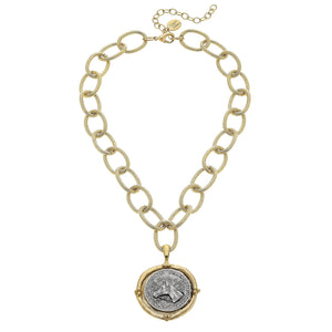 Susan Shaw - Handcast Gold and Silver Horse Necklace