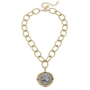 Handcast Gold Franc Necklace