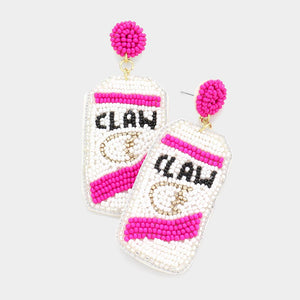 White Claw Beaded Earrings