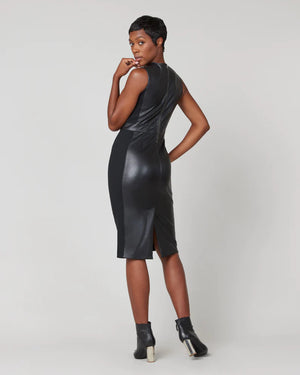 Spanx  Leather-Like Combo Fitted Dress