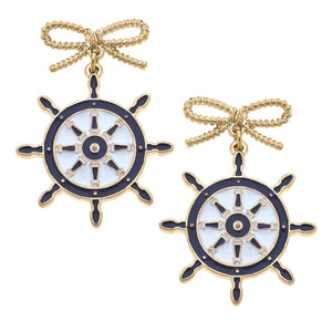 CANVAS Style - Bobbie Enamel Ship's Wheel Earrings