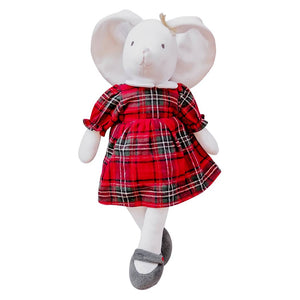 Havah the Bunny in Holiday Plaid Dress