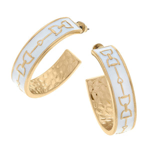 Giselle Enamel Horsebit Earrings
