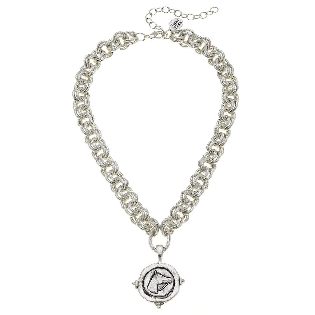 Susan Shaw - Silver Intaglio Horse Necklace