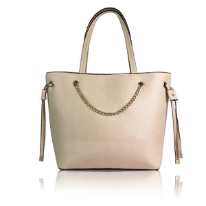 Mia Chain Tote Bag - Nude