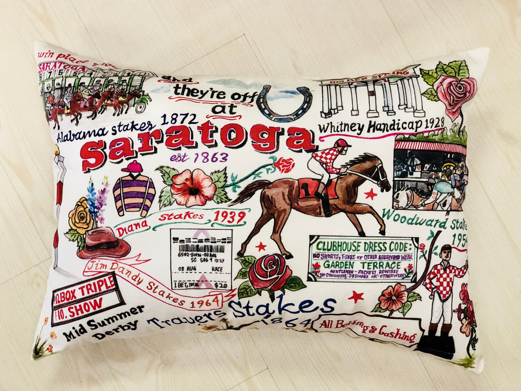 and they're off at Saratoga Pillow - Miss Scarlett Boutique