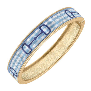 Gingham Horsebit Bangle Bracelet