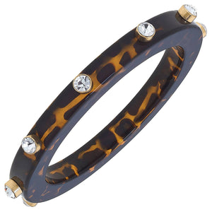 Renee Resin and Rhinestone Bangle: Tortoise