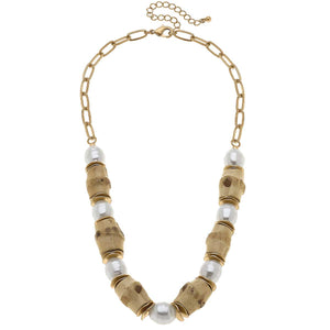 Bamboo & Pearl Beaded Necklace