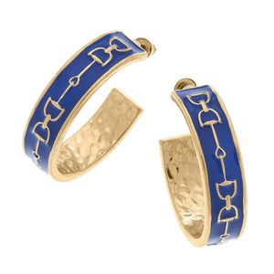 CANVAS Style - Giselle Enamel Horsebit Hoop Earrings