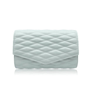 Roisin Quilted Clutch Bag-White