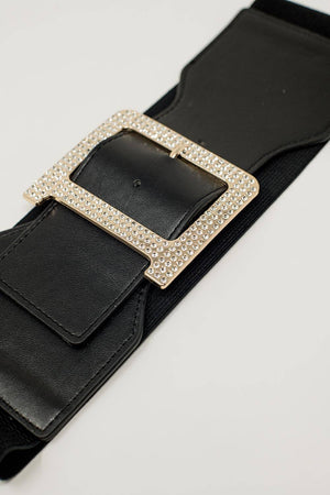 Rhinestone Wide Elastic Belt