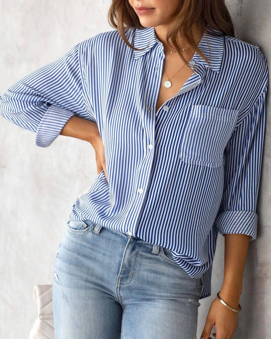 Striped Button Down Shirt – Miss Scarlett Boutique