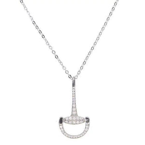 Int'l Sterling SIlver & CZ D Bit Neckace