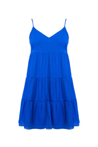 Tiered Mini Dress - Cobalt