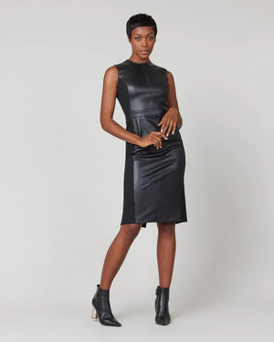 Spanx  Leather-Like Combo Fitted Dress