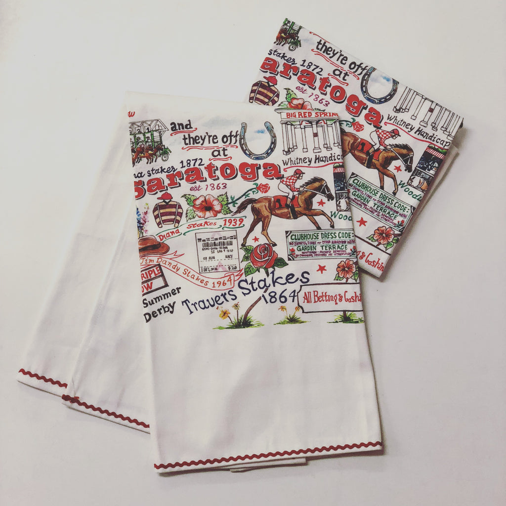 and They're off at Saratoga Dish Towel - Miss Scarlett Boutique
