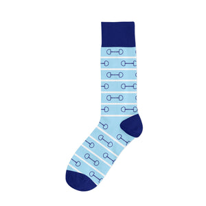 Blue Horse Bit Derby Socks - Horse Racing