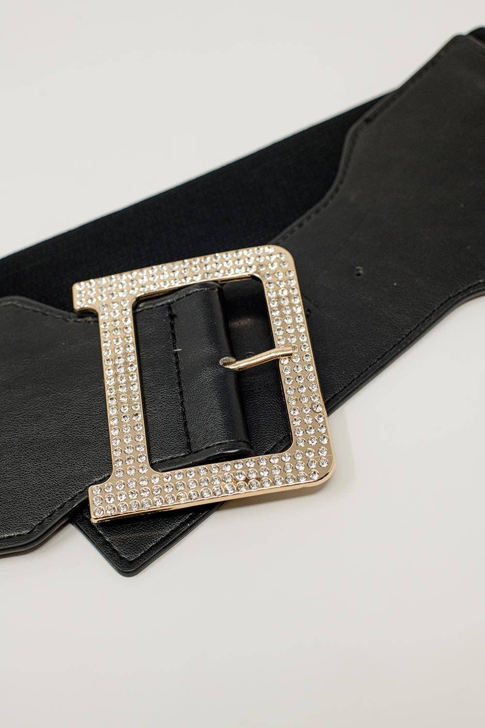 Rhinestone Wide Elastic Belt