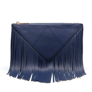 Caroline Fringe Detail Crossbody Bag - Navy Blue