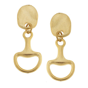 Susan Shaw - Gold Horsebit Earrings - Miss Scarlett Boutique