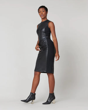 Spanx  Leather-Like Combo Fitted Dress