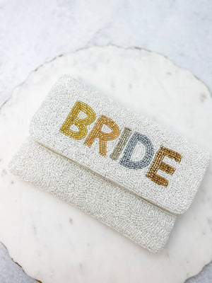 Petite 'Bride' Beaded Crossbody/Clutch