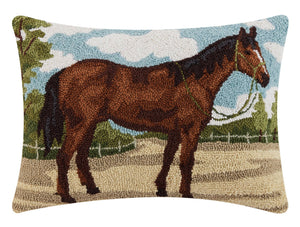 Peking Handicraft - Brown Horse Hook Pillow