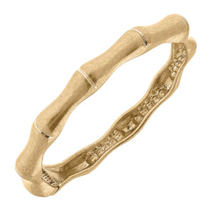 CANVAS Style - Mia Bamboo Latch Bangle in Worn Gold