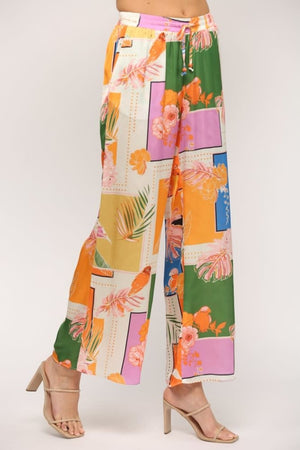 Tropical Wide Leg Pant