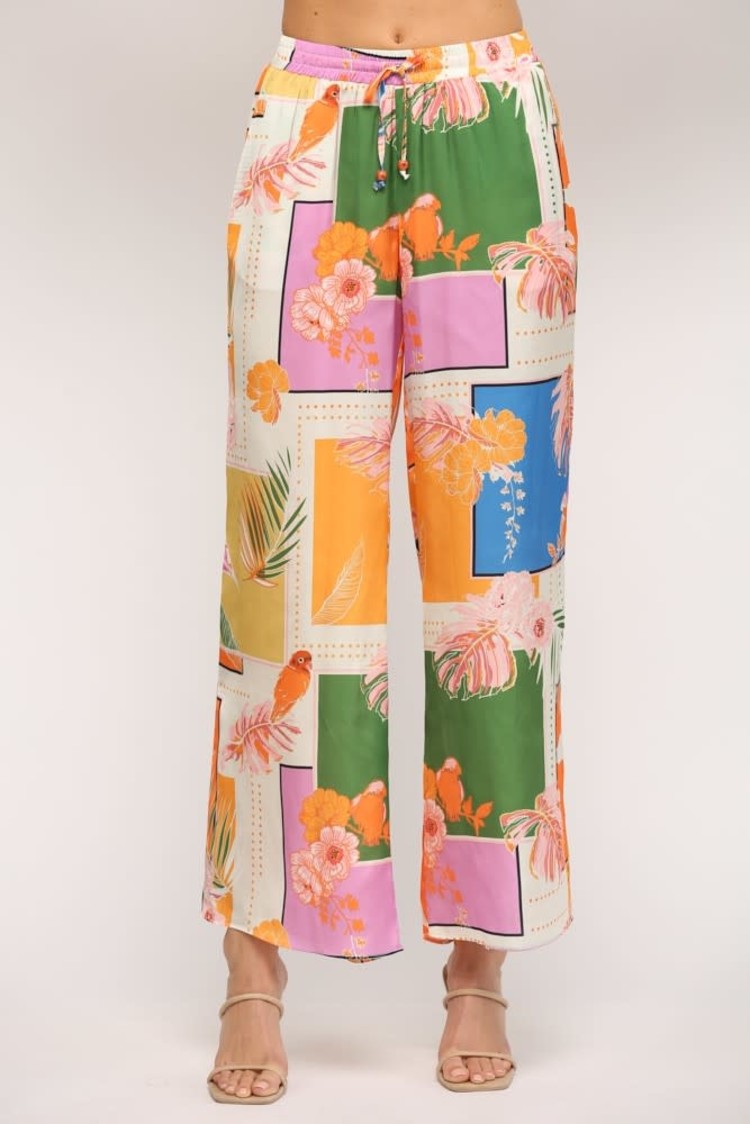 Tropical Wide Leg Pant