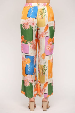 Tropical Wide Leg Pant
