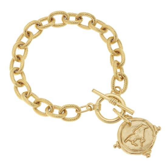 Susan Shaw - Gold Race Horse Bracelet - Miss Scarlett Boutique