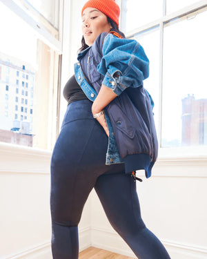 Spanx Faux Suede Leggings Classic Navy